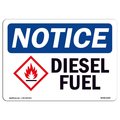 Signmission OSHA Notice Sign, 7" Height, 10" Width, Rigid Plastic, Diesel Fuel Sign, Landscape, L-11007 OS-NS-P-710-L-11007